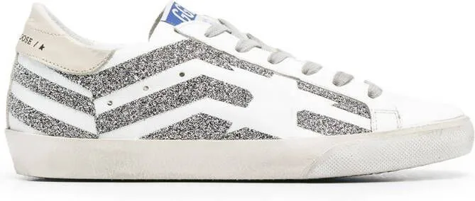 Golden Goose Super-Star flag-motif low-top sneakers White