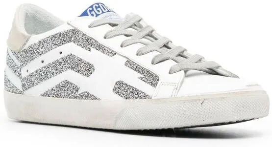 Golden Goose Super-Star flag-motif low-top sneakers White