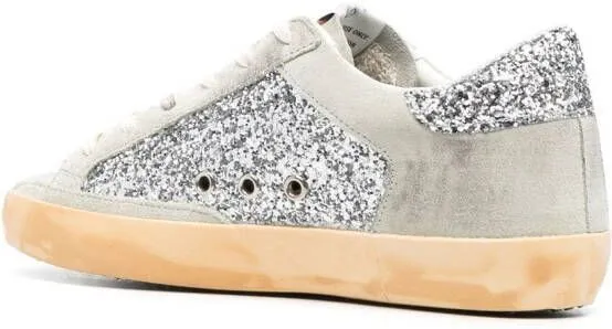 Golden Goose Super-Star glitter-detail sneakers Neutrals