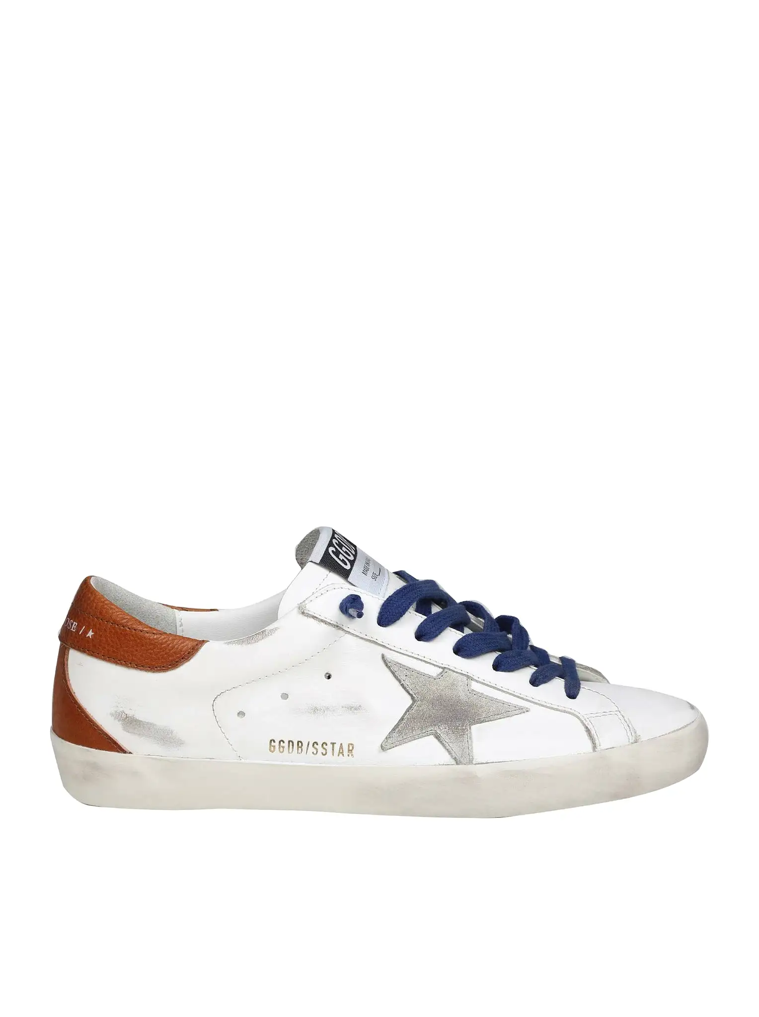 GOLDEN GOOSE SUPER STAR SNEAKERS IN WHITE LEATHER