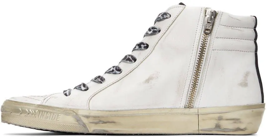 Golden Goose White Slide Leather Sneakers