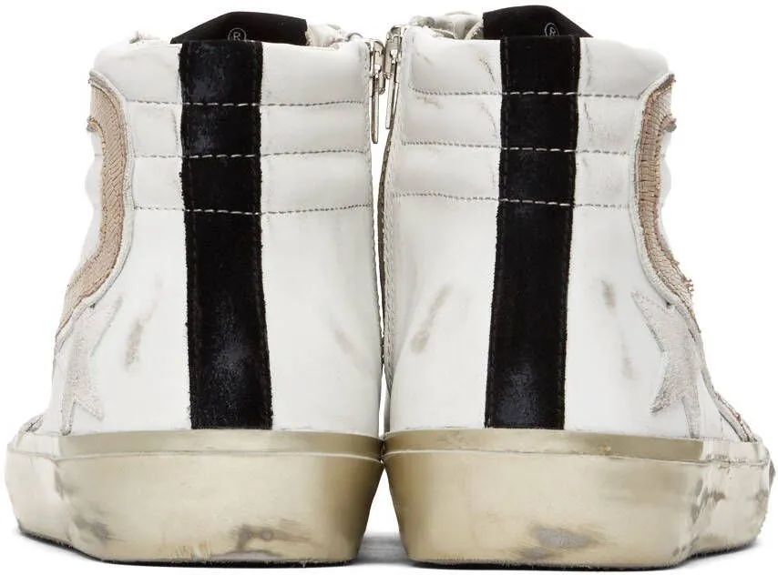 Golden Goose White Slide Leather Sneakers