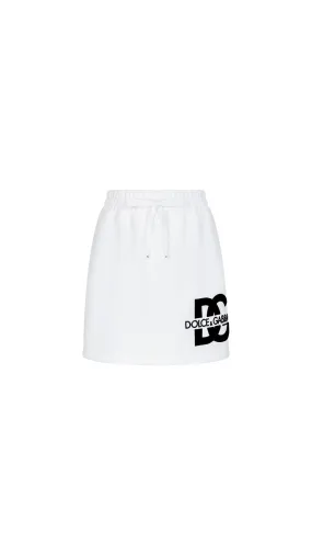 Jersey Miniskirt With Dg Logo Patch - White