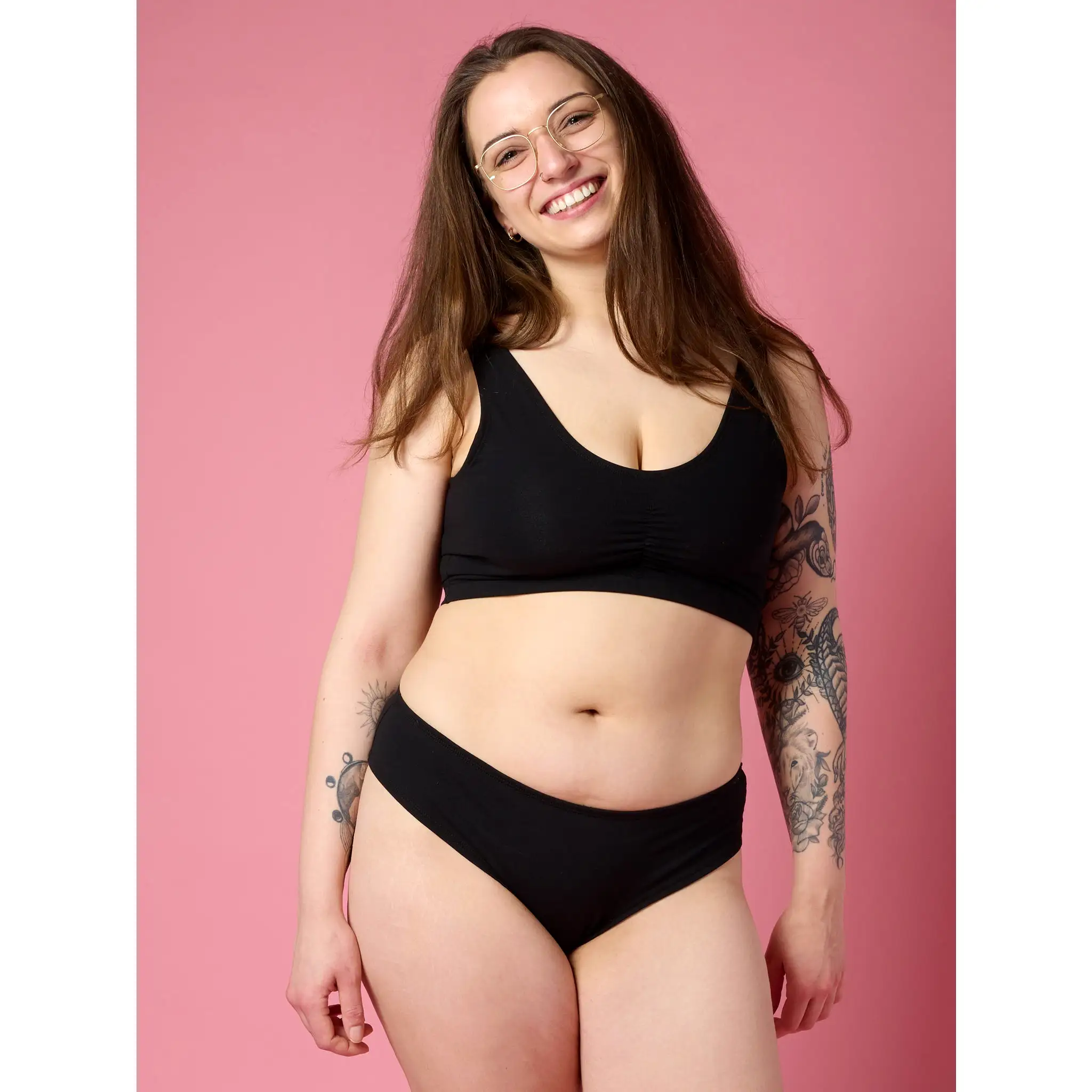 Jet Black Organic Cotton Cheeky Panty