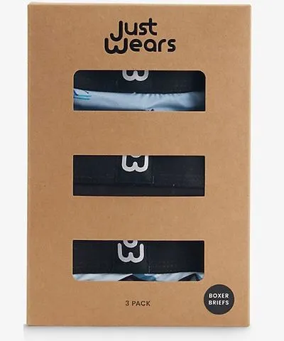 Justwears Mens Winter Wipeout (3 Pack) Pack of three without-pouch stretch-jersey boxers