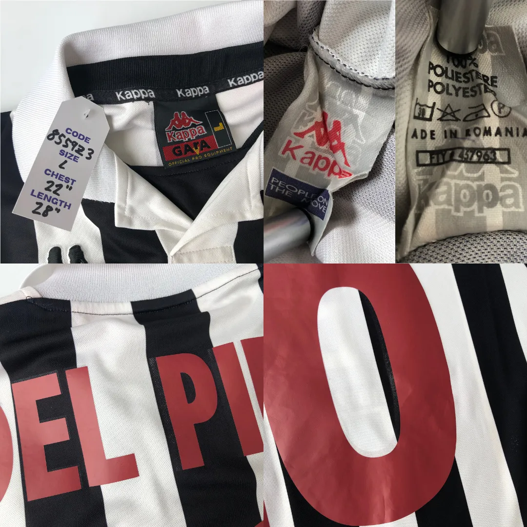 Juventus Del Piero Original Kappa 1998/1999 Home Vintage Football Shirt Large