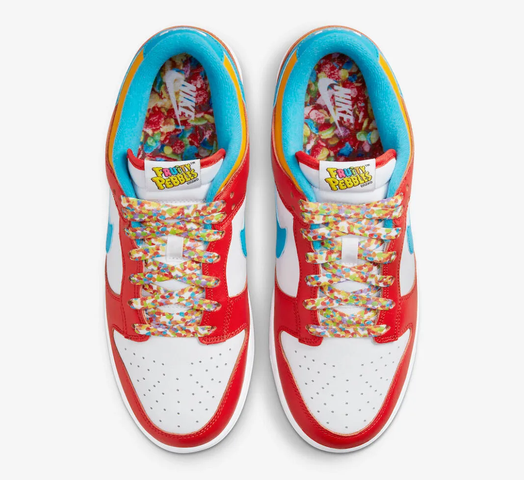 LeBron James x Nike SB Dunk Low Fruity Pebbles White Red Blue DH8009-600