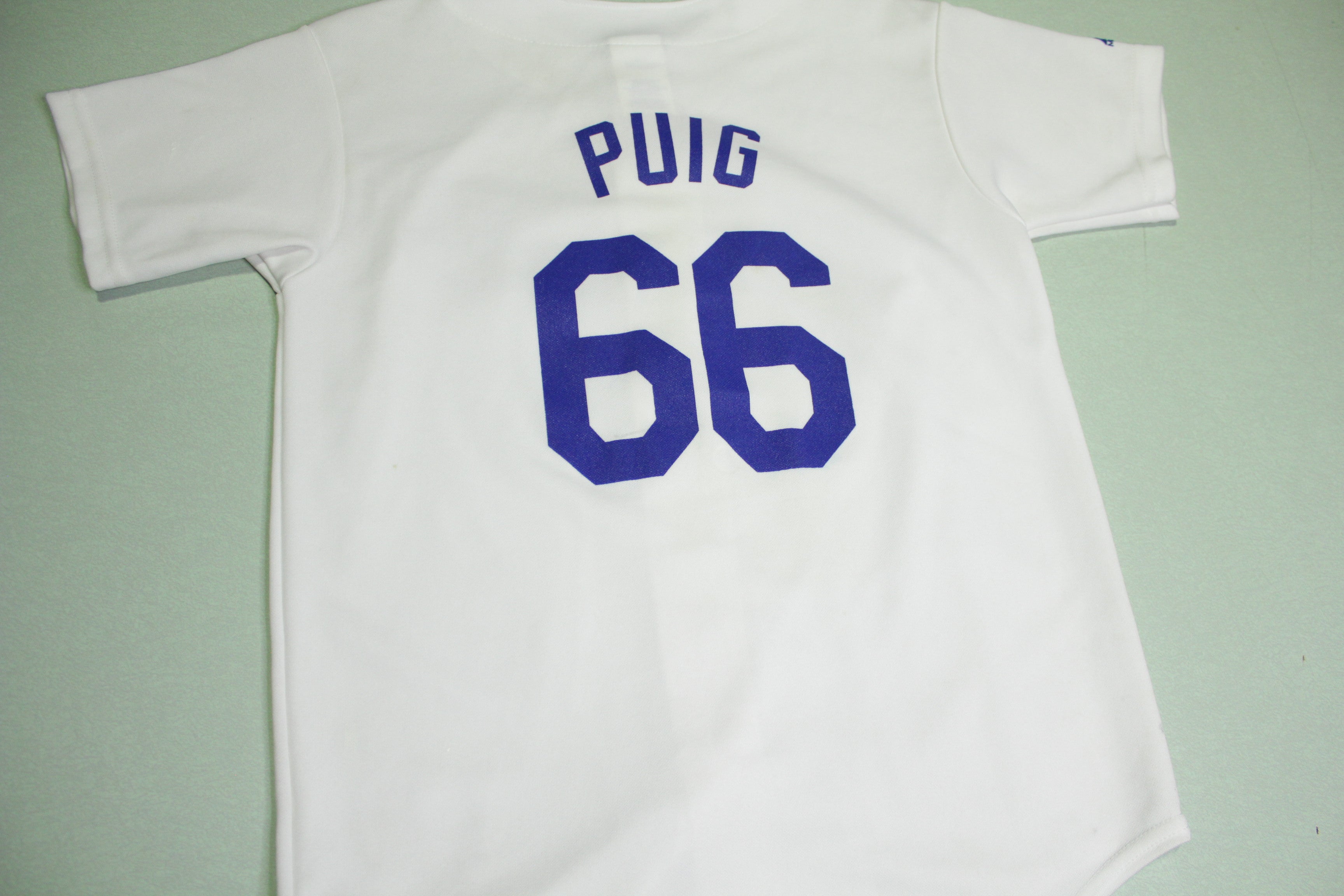 Los Angeles Dodgers Yasiel Puig #66 Majestic Made in USA Baseball MLB Jersey