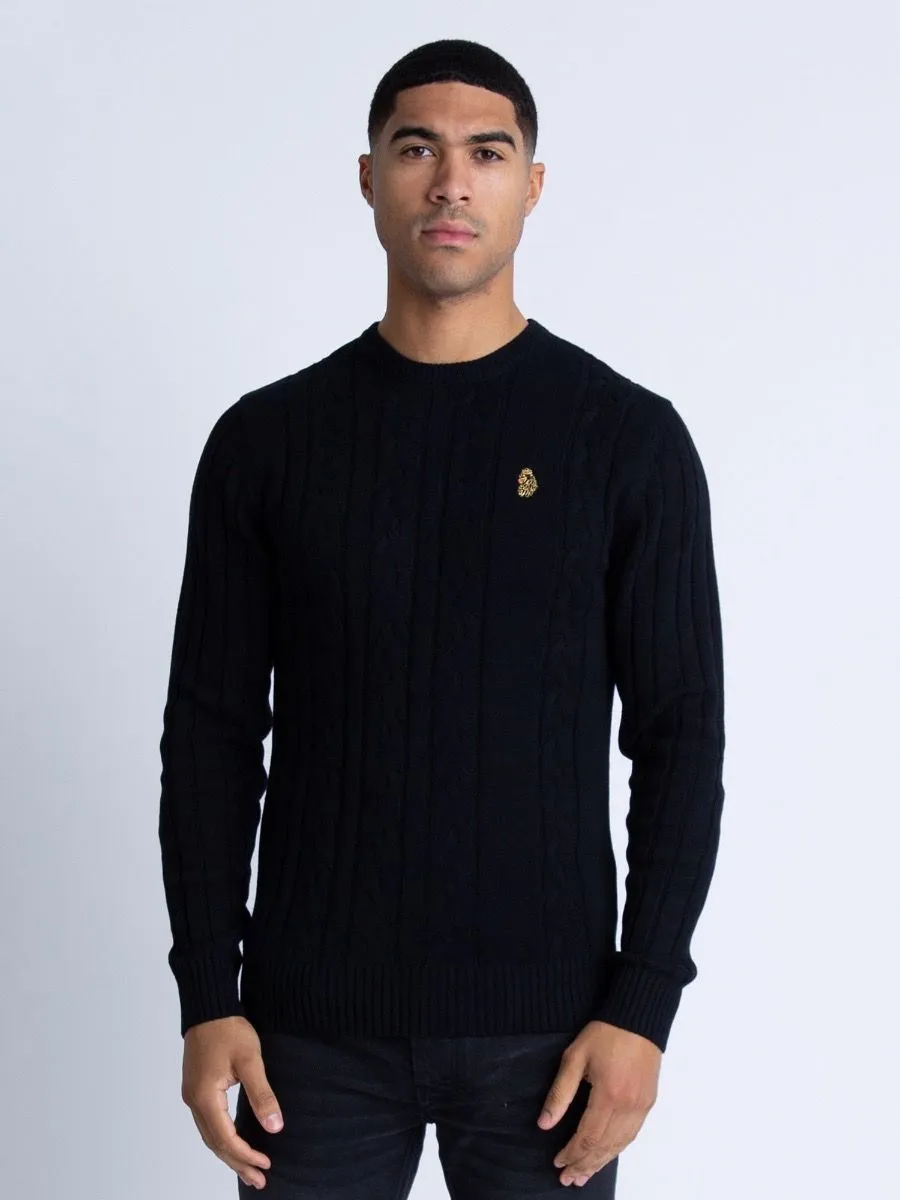 Luke 1977 Modern Crew Neck Jumpers Black