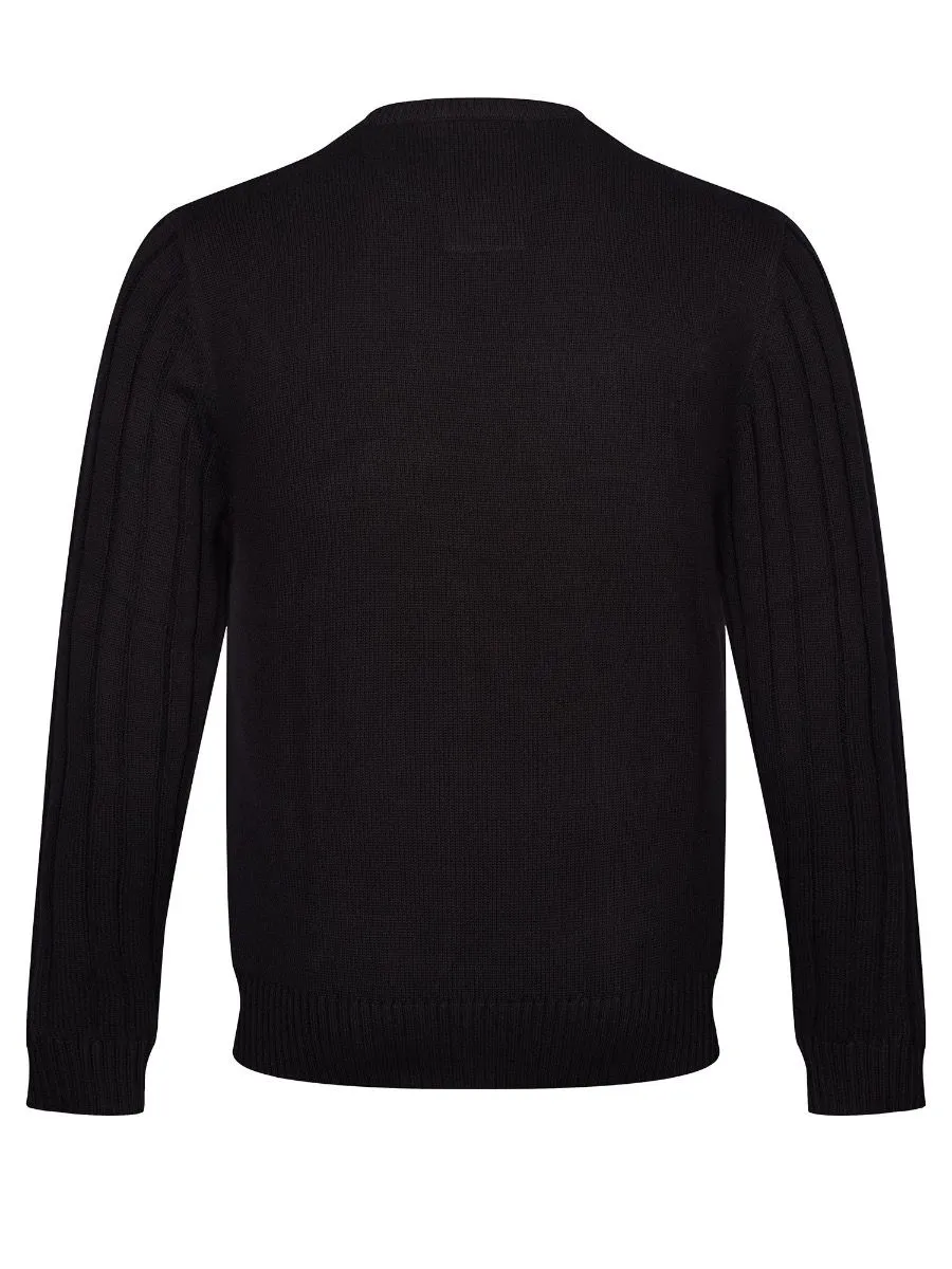 Luke 1977 Modern Crew Neck Jumpers Black