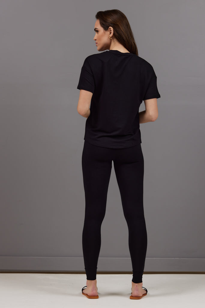 Majestic Soft Touch Jogger Style Legging in Noir