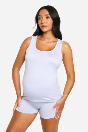 Maternity Super Soft Tank Top And Short Loungewear Set