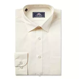 Mens Cream Standard Collar Shirt