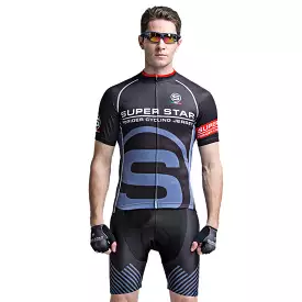 Mens Cycling Short Sleeve Suits Bicycle Shorts Sports Jersey Quick Dry Breathable Wicking Summer