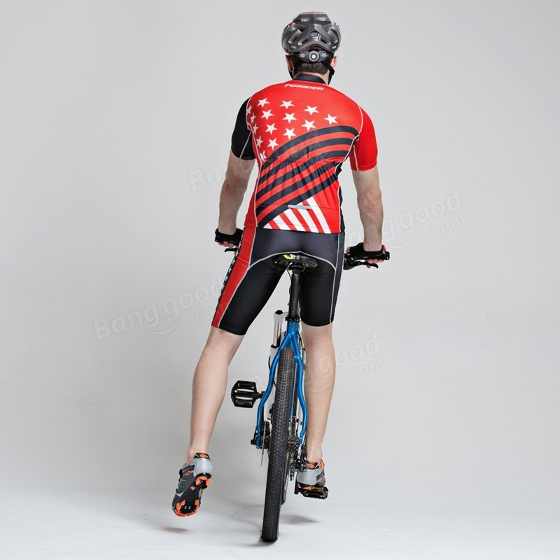 Mens Cycling Short Sleeve Suits Bicycle Shorts Sports Jersey Quick Dry Breathable Wicking Summer