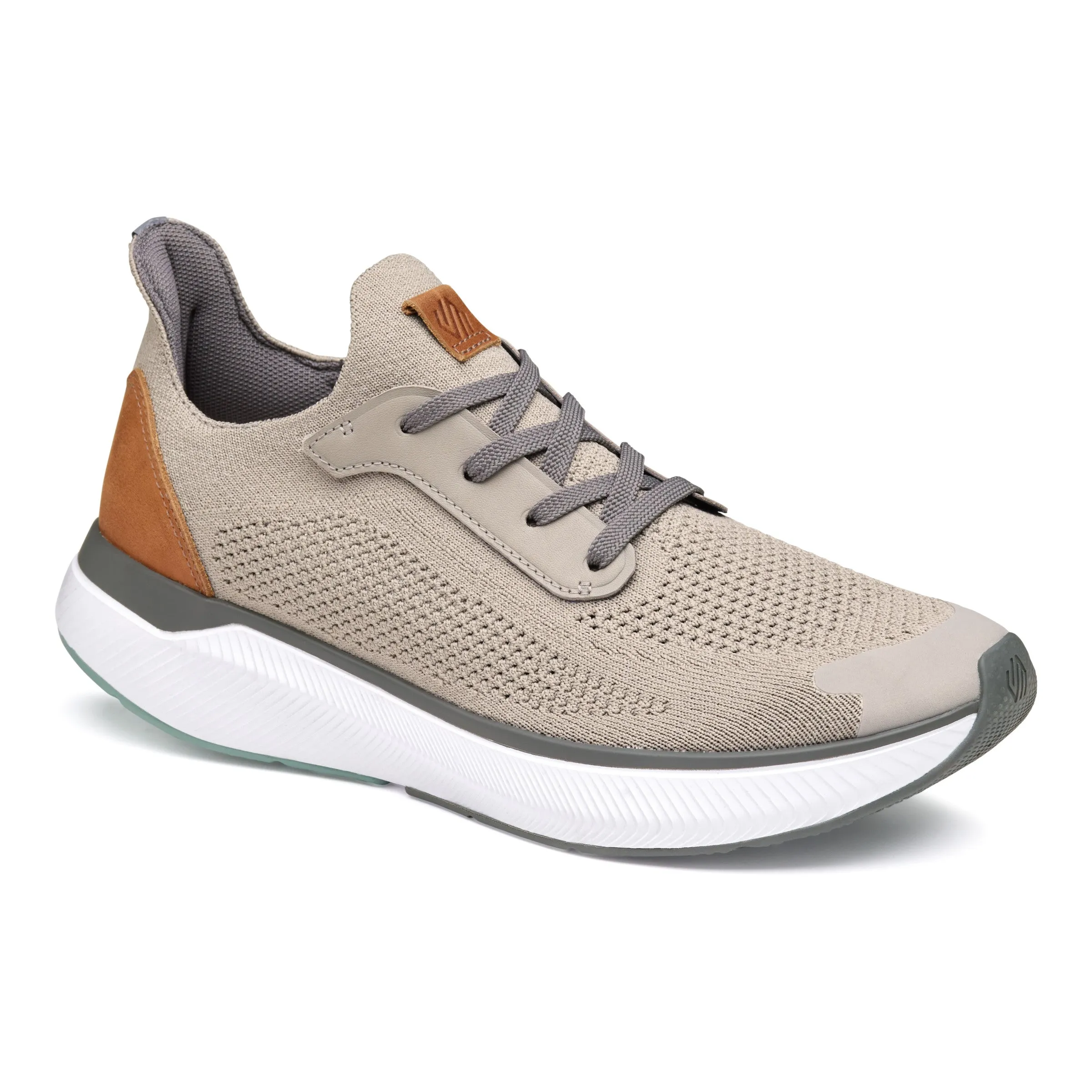 Men's Johnston & Murphy Knit Lace-Up Color: Taupe knit