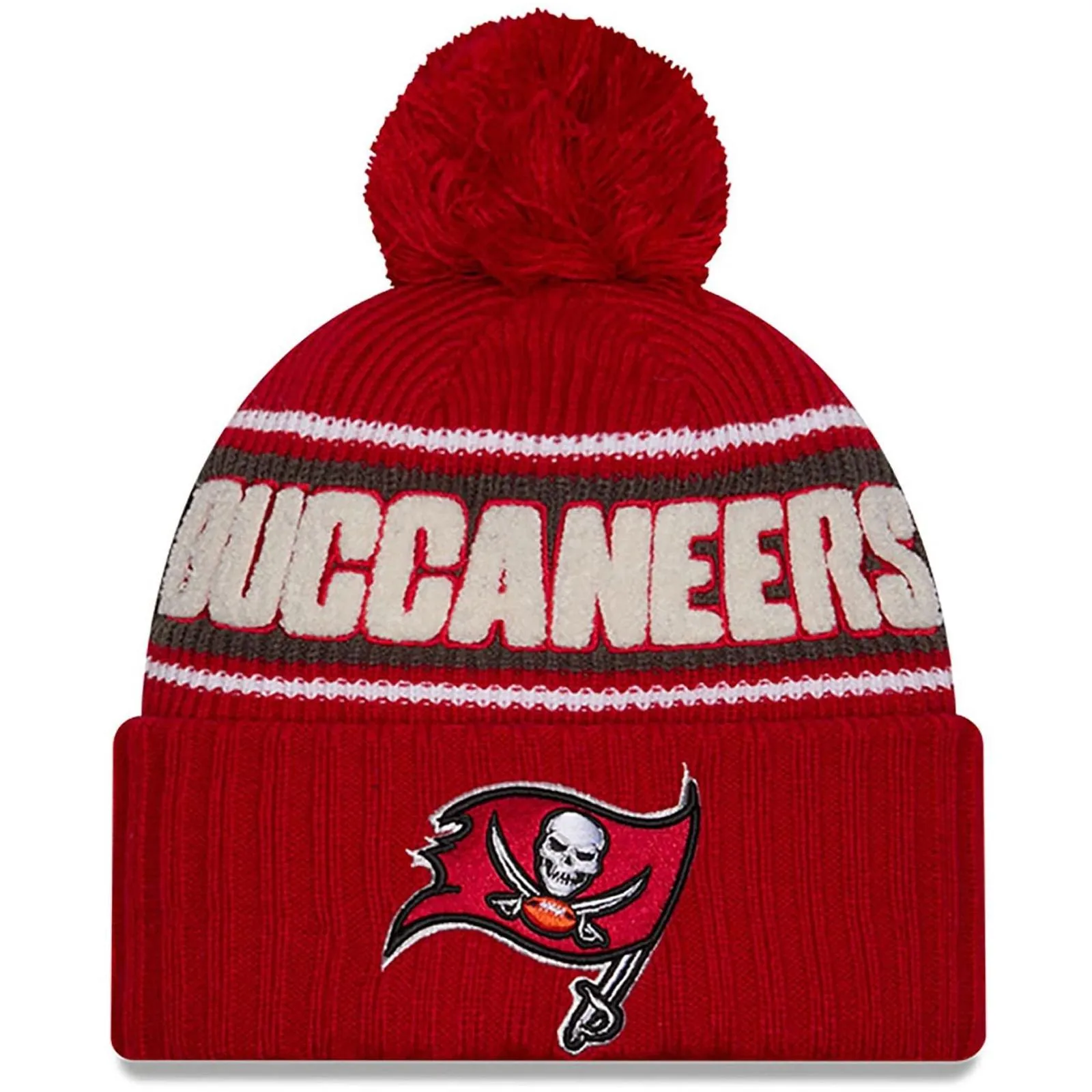 New Era Mens Knits San Tampa Bay Buccaneers Bobble Hat - Red