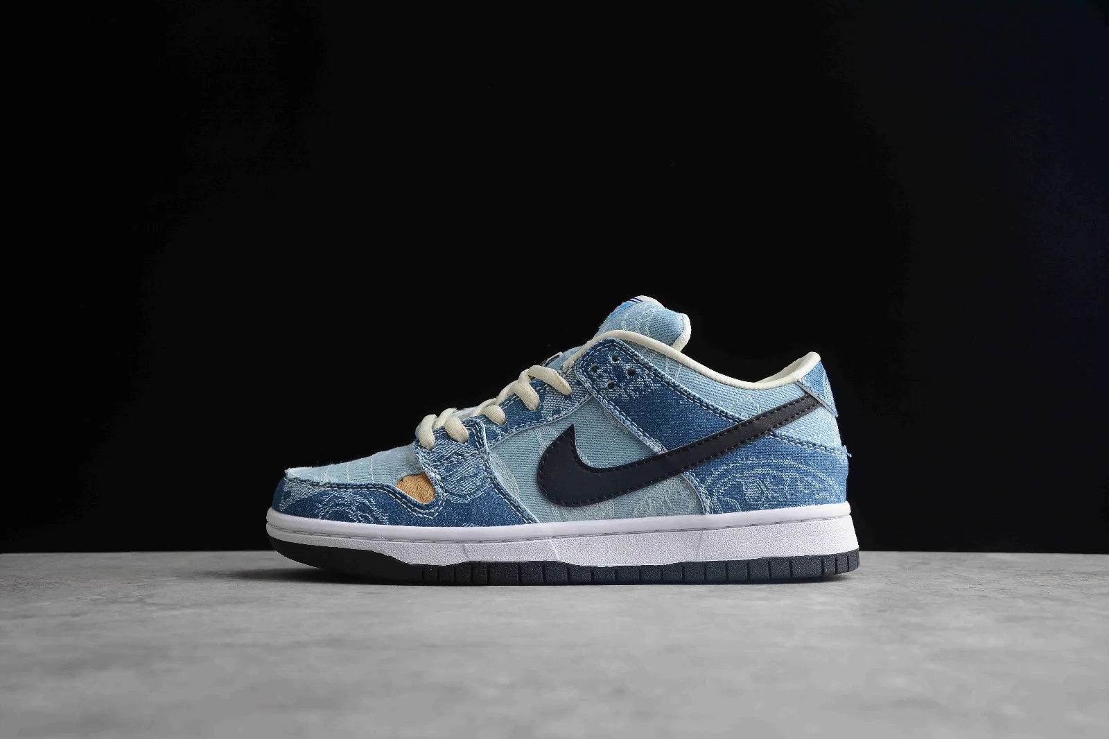 Nike SB Dunk Low J-Pack Shadow Cashew Flowers Denim Blue White Black BQ6817-168