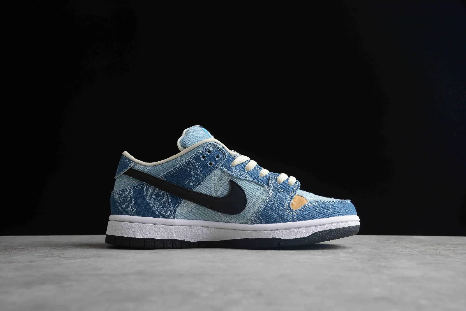 Nike SB Dunk Low J-Pack Shadow Cashew Flowers Denim Blue White Black BQ6817-168