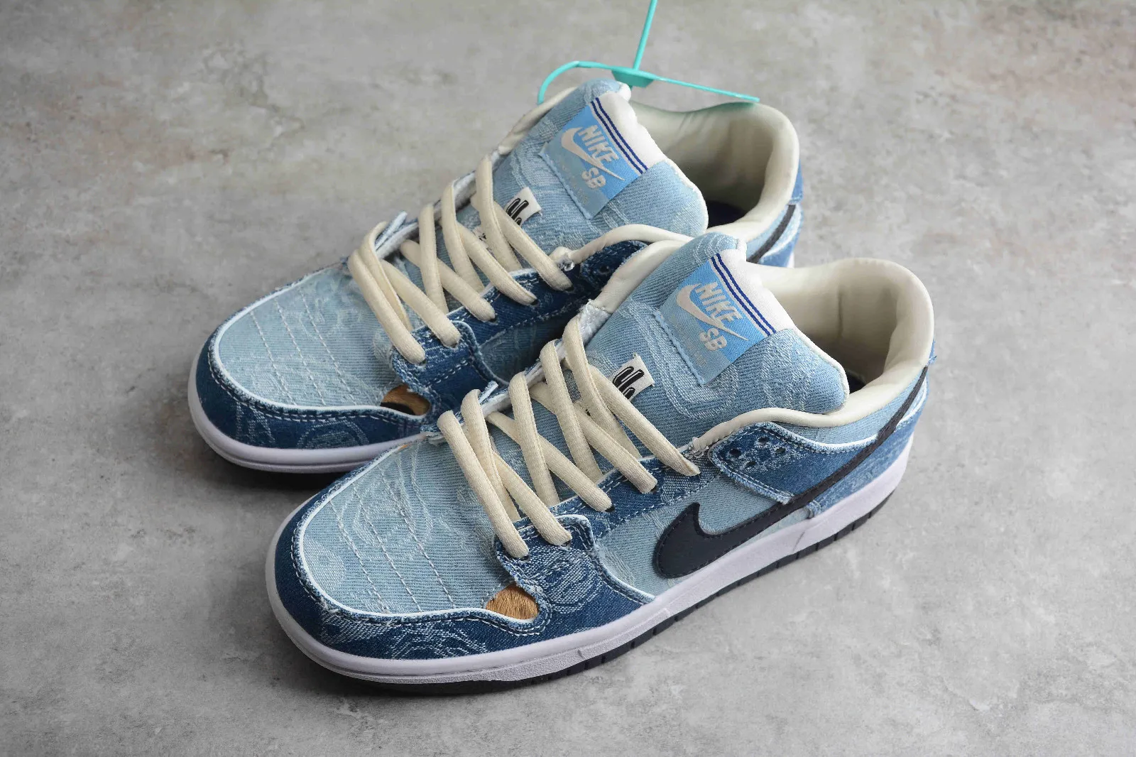 Nike SB Dunk Low J-Pack Shadow Cashew Flowers Denim Blue White Black BQ6817-168