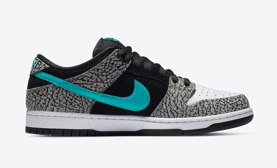 Nike SB Dunk Low Pro Atmos Elephant Medium Grey Black White Clear Jade BQ6817-009