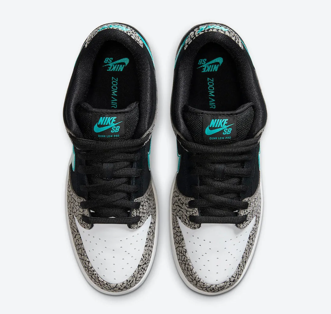 Nike SB Dunk Low Pro Atmos Elephant Medium Grey Black White Clear Jade BQ6817-009