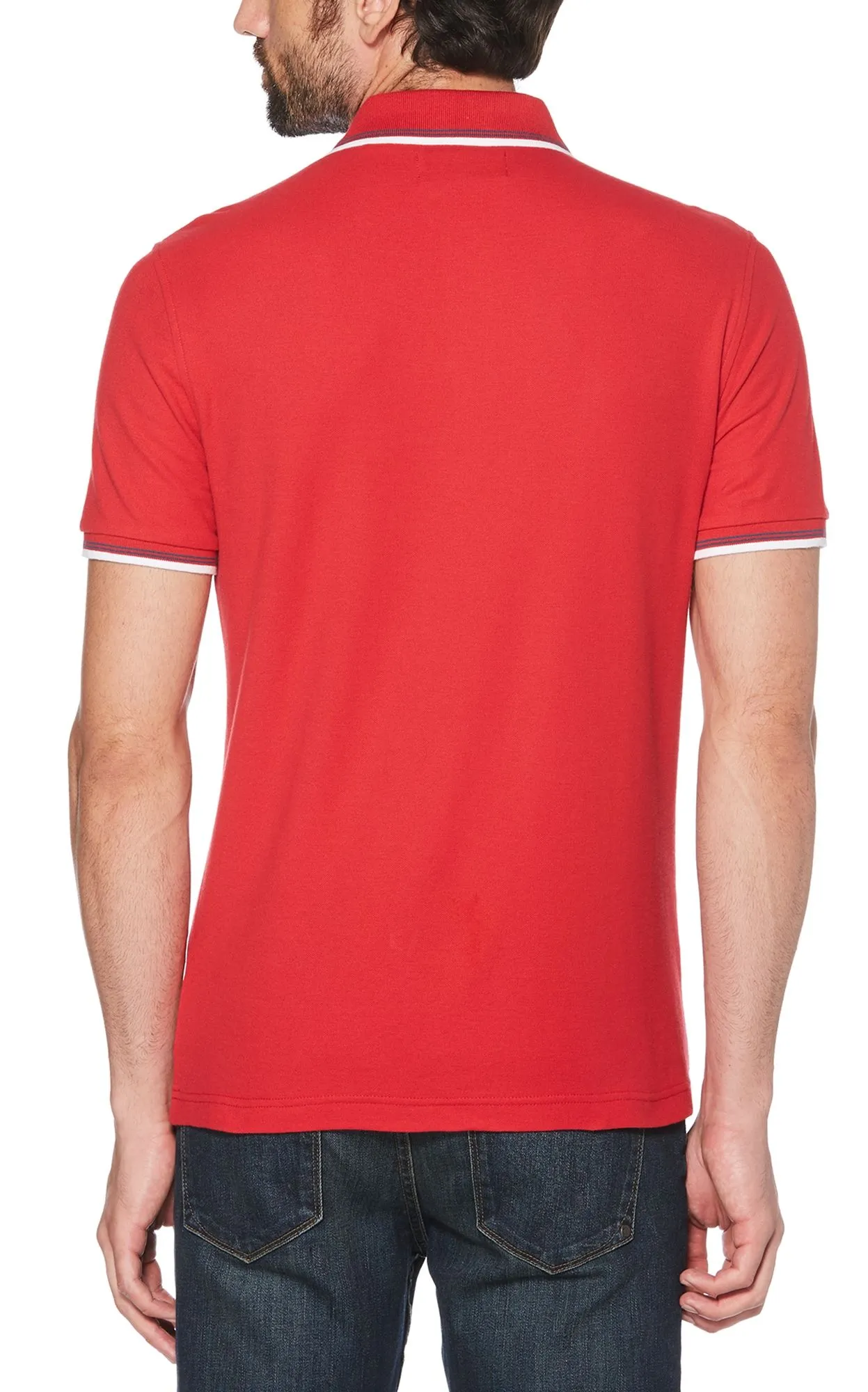 Original Penguin Sticker Pete Pique Polo Shirt Lipstick Red