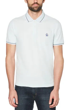 Original Penguin Sticker Pete Pique Polo Shirt Pastel Blue