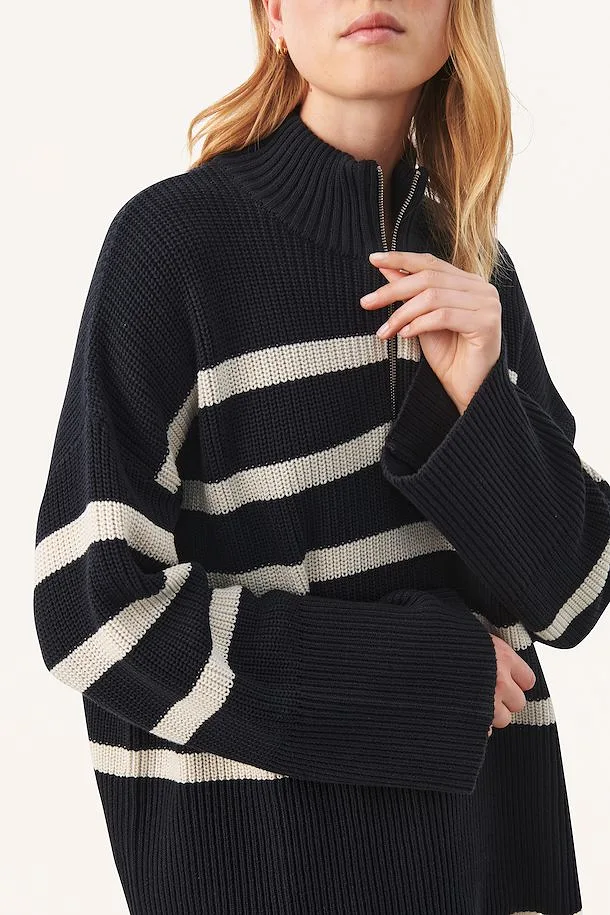 Part Two Rajana Knit Dark Navy Stripe