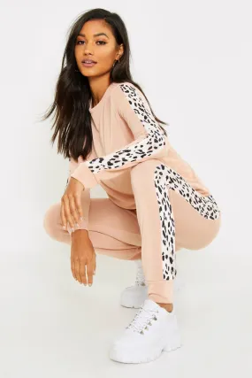 Pastel Leopard Stripe Loungewear Set