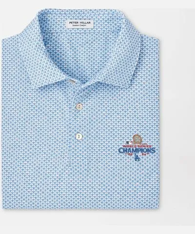 Peter Millar Men's Los Angeles Dodgers World Series Grill and Chill Performance Mesh Polo