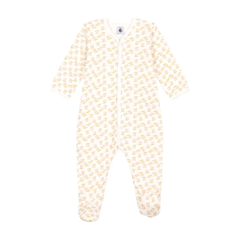 Petit Bateau Baby Front Snap Printed Footie