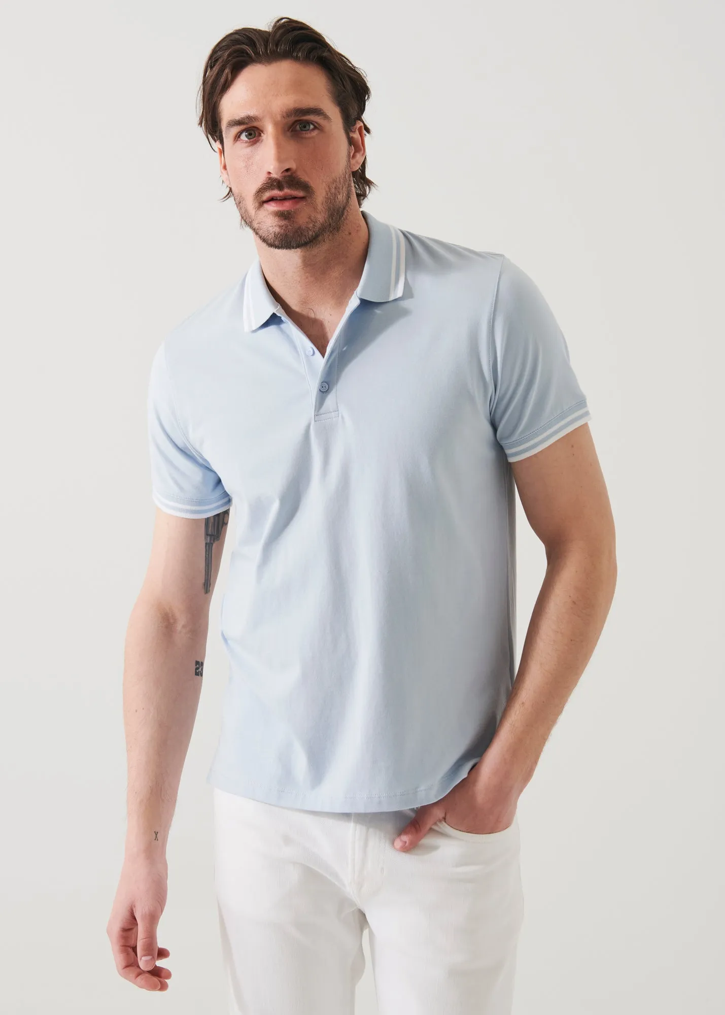 PIMA COTTON STRETCH TIPPED POLO