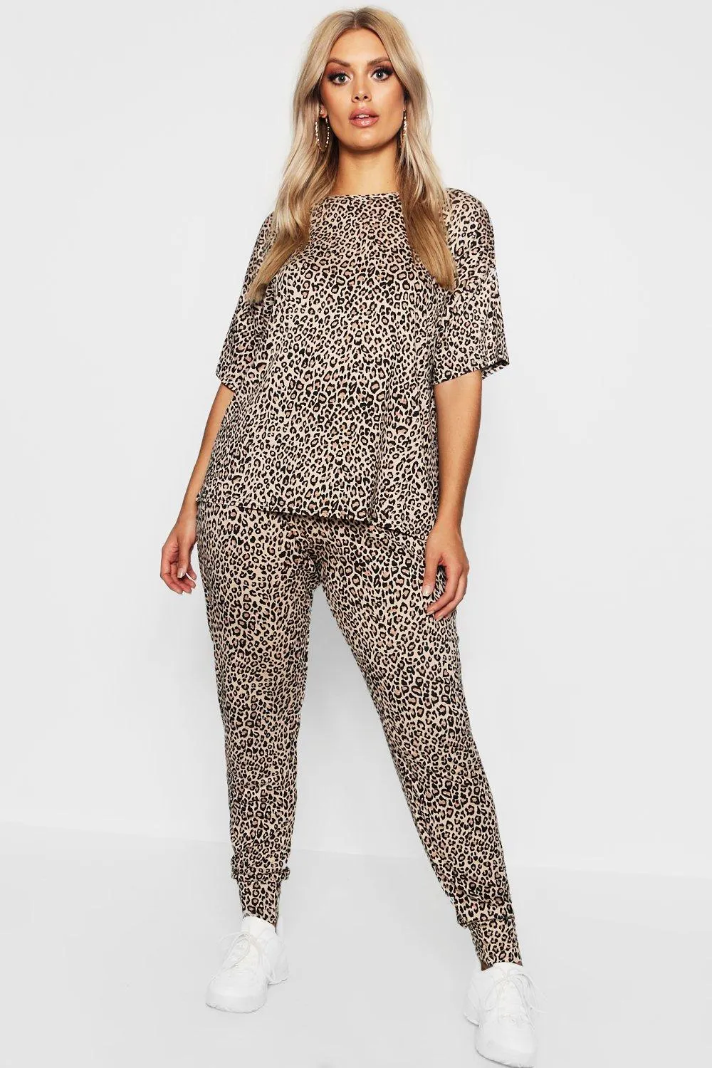 Plus Leopard Loungewear Set