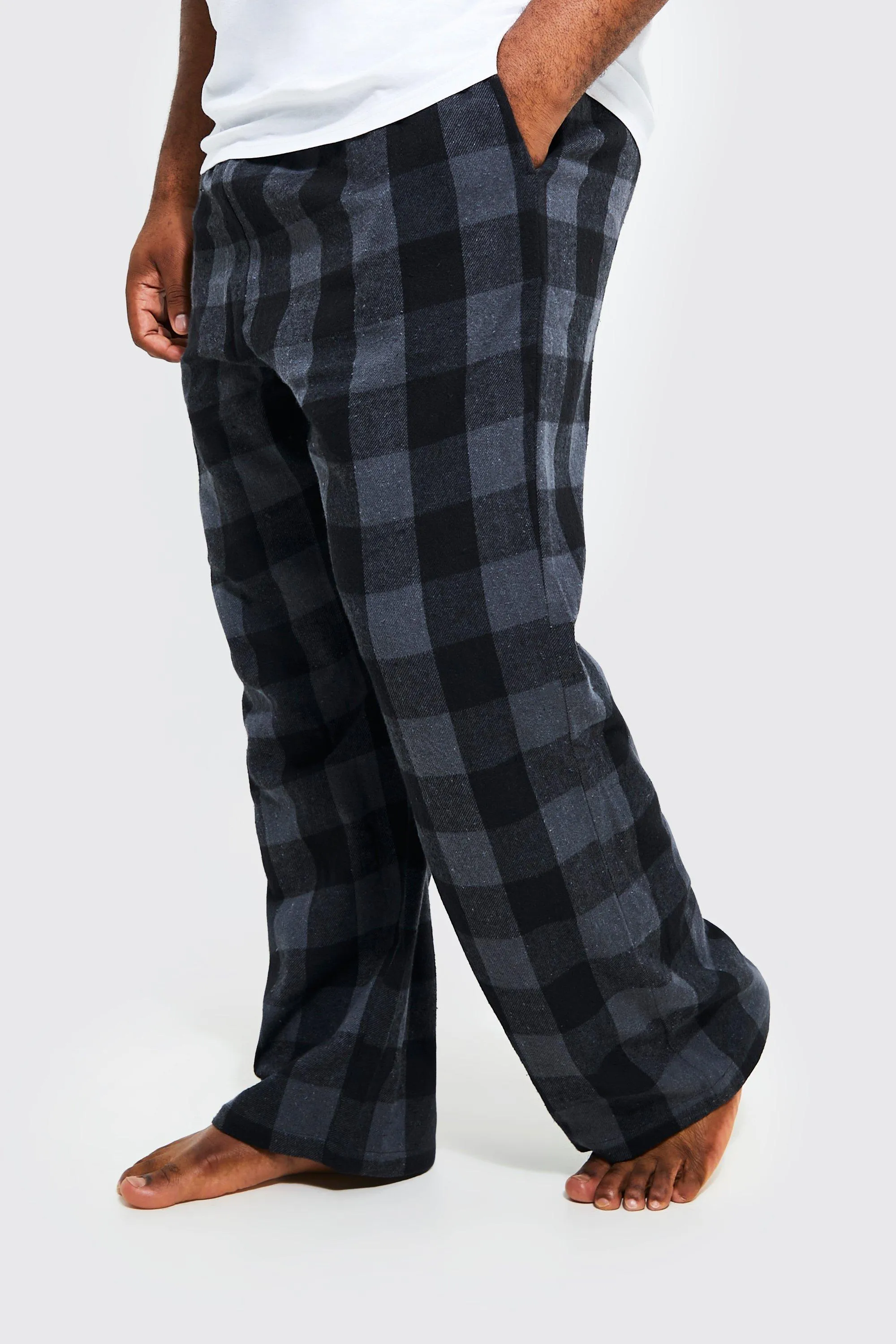 Plus Woven Check Loungewear Pants