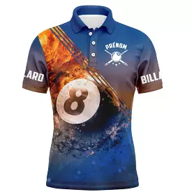 Polo Billard Professionnel Bleu, Billard En Feu, Cadeau Personnalisé Fan Billard - CT29062324