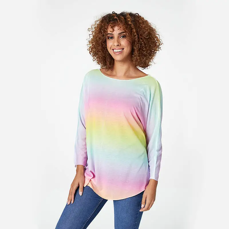 Rainbow Long Sleeve Thin Knit