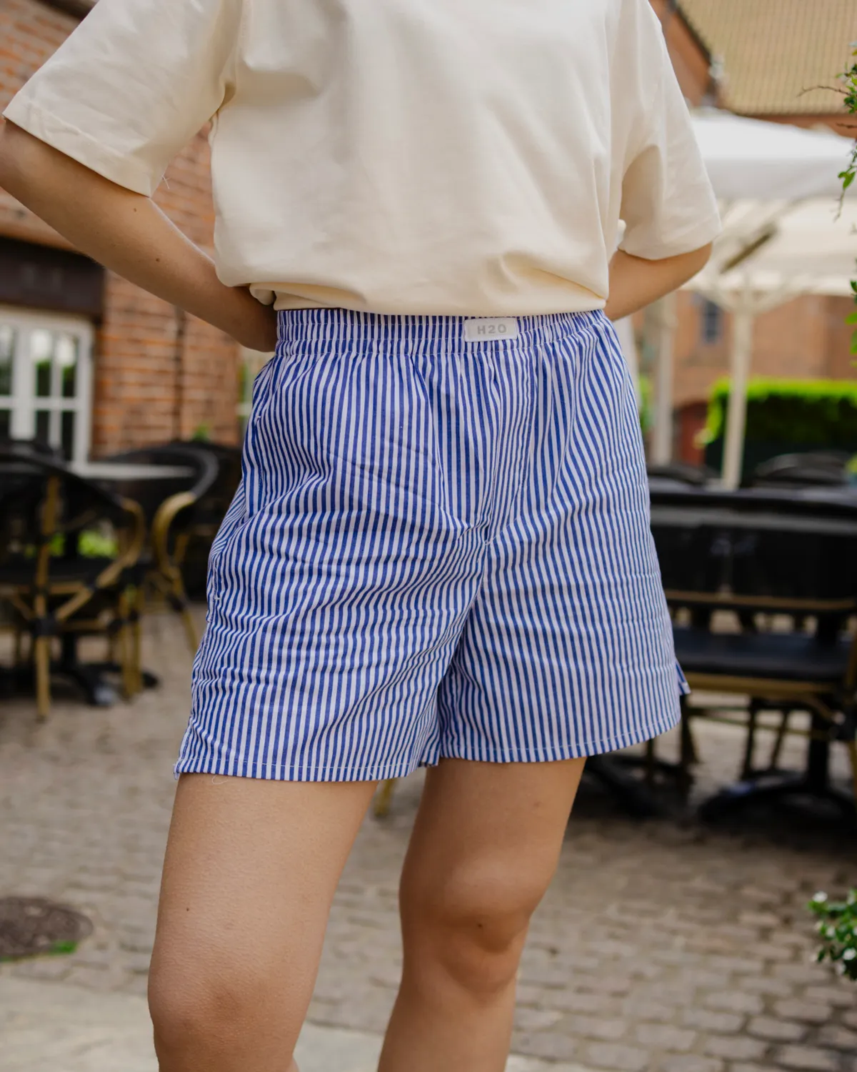 Rnne Essential Pajamas Shorts - Blue/White Stripe