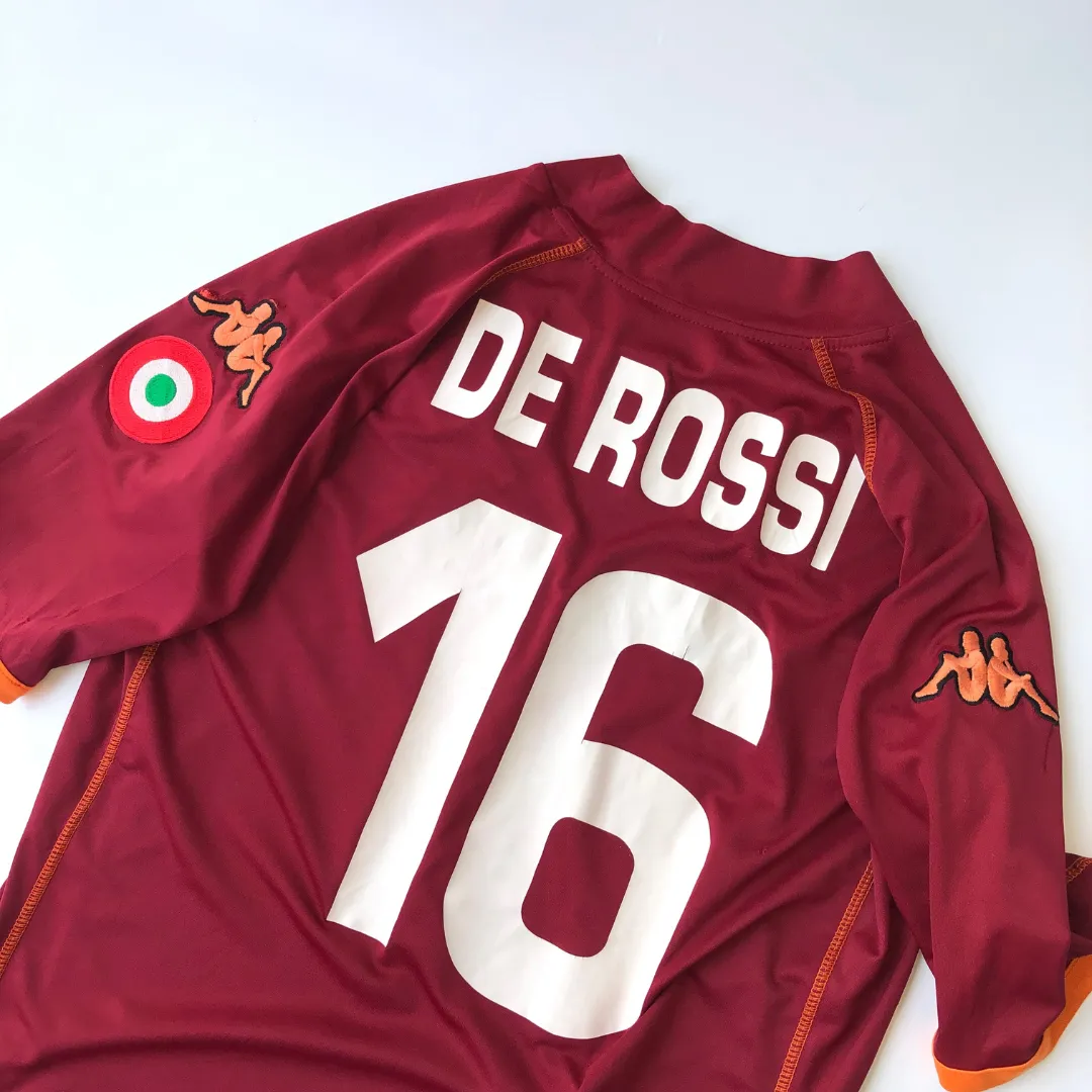 Roma De Rossi 16 Original Wind 2007/2008 Kappa Home Football Shirt Medium