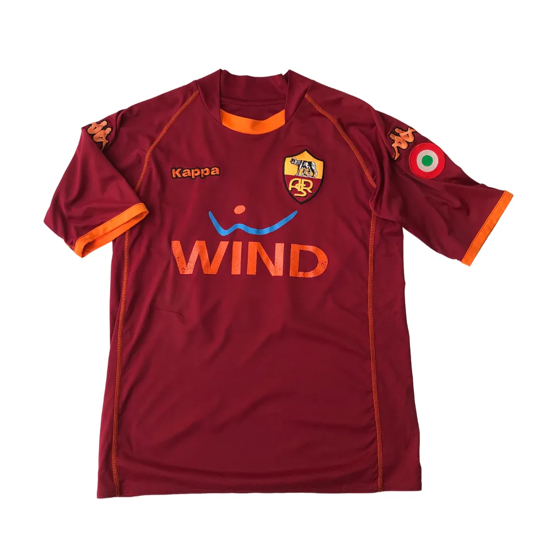 Roma De Rossi 16 Original Wind 2007/2008 Kappa Home Football Shirt Medium