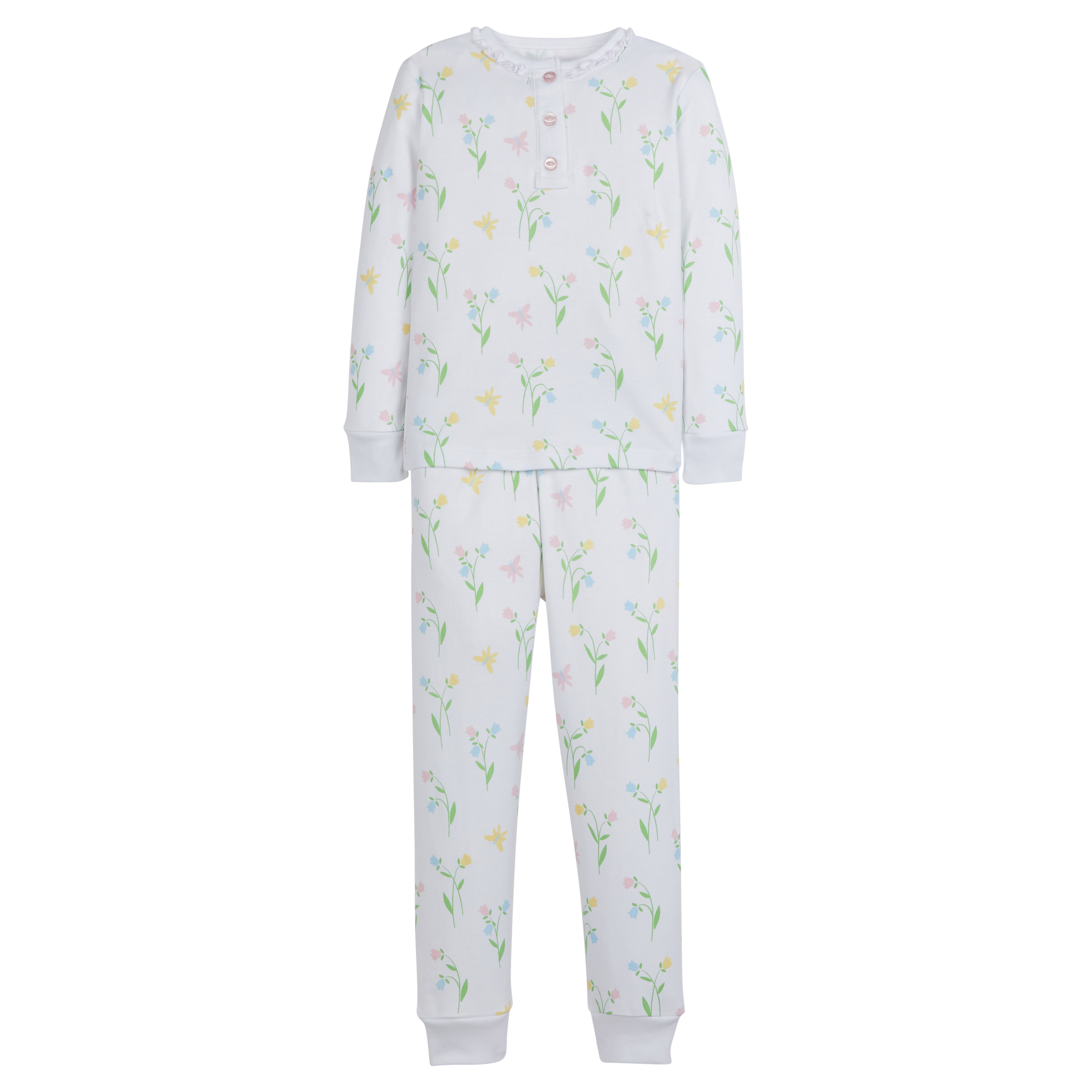 Ruffled Printed Jammies - Butterfly Garden