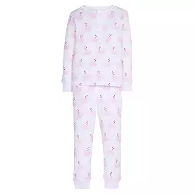 Ruffled Printed Jammies - Pink Whales