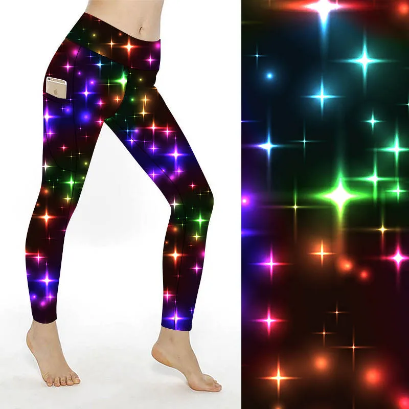 SCULPT Yoga Leggings- Rainbow Sparkle