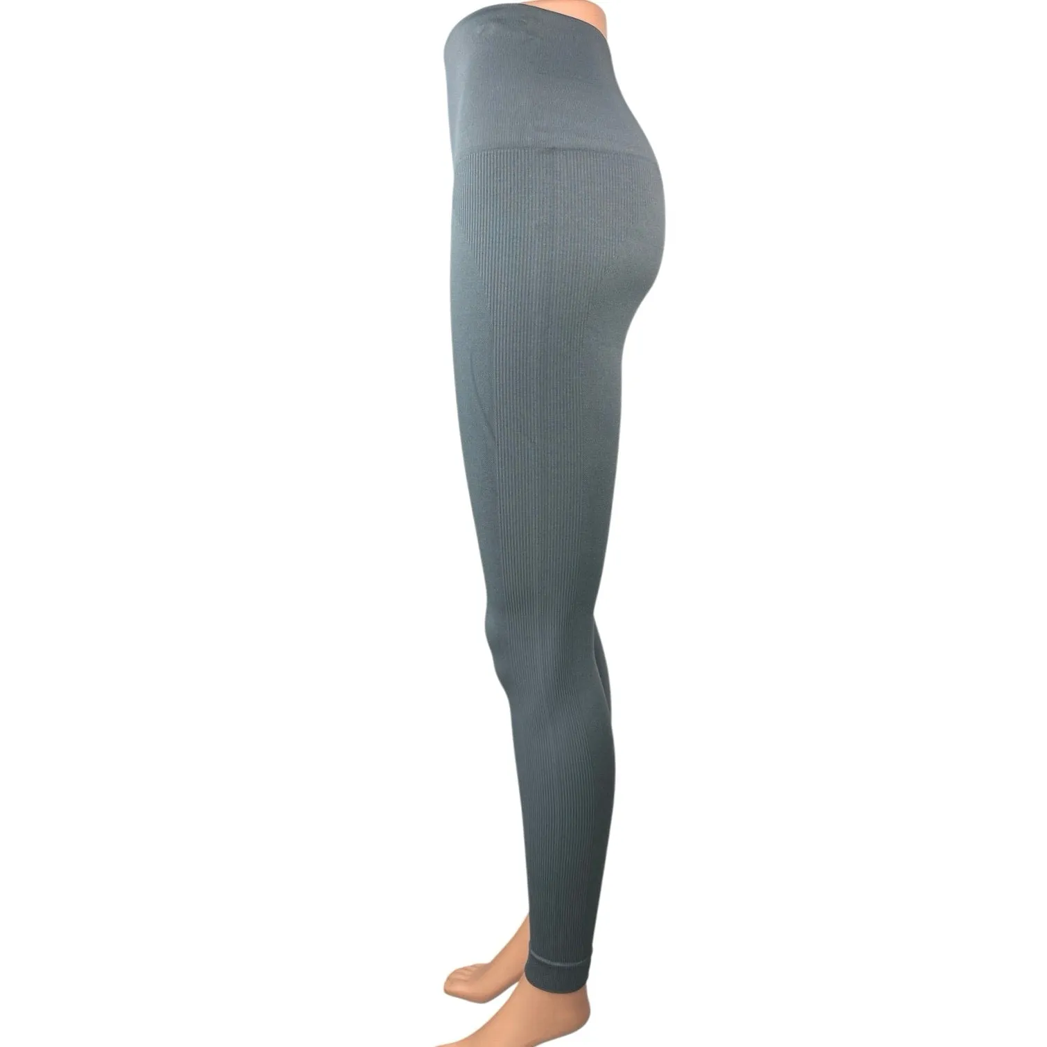 Set Active Women's Gray Blue Mid Rise Athletic Workout Yoga Leggings Pants XS