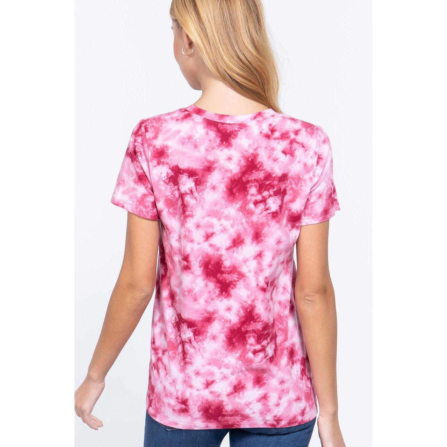 Short Slv Tie-dye Cotton Jersey Top