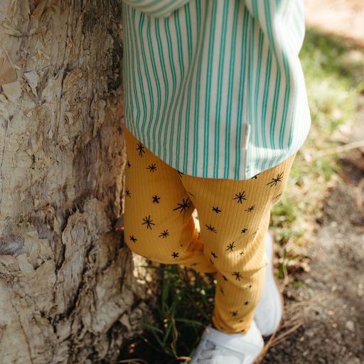 Stars Rib Leggings, Golden Brown