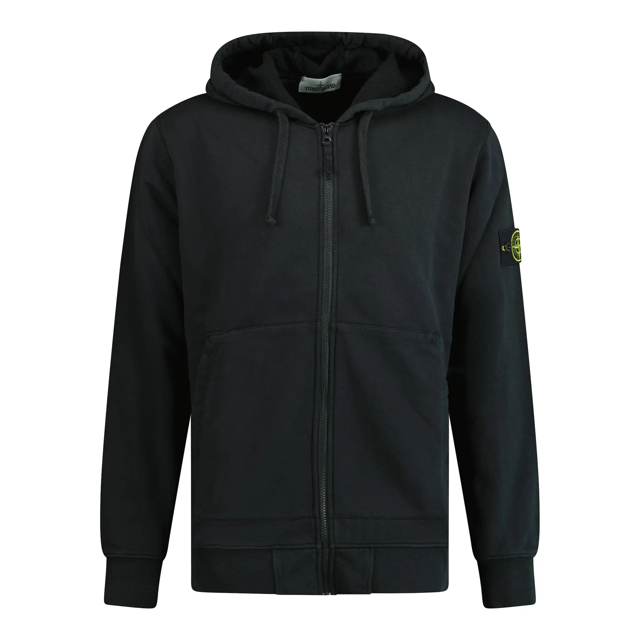 Stone Island Zip Hooded Sweatshirt Black