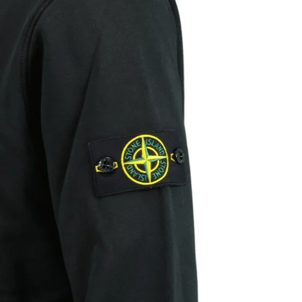 Stone Island Zip Hooded Sweatshirt Black