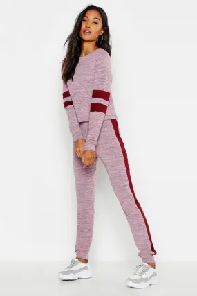 Stripe Detail Crop Loungewear Set