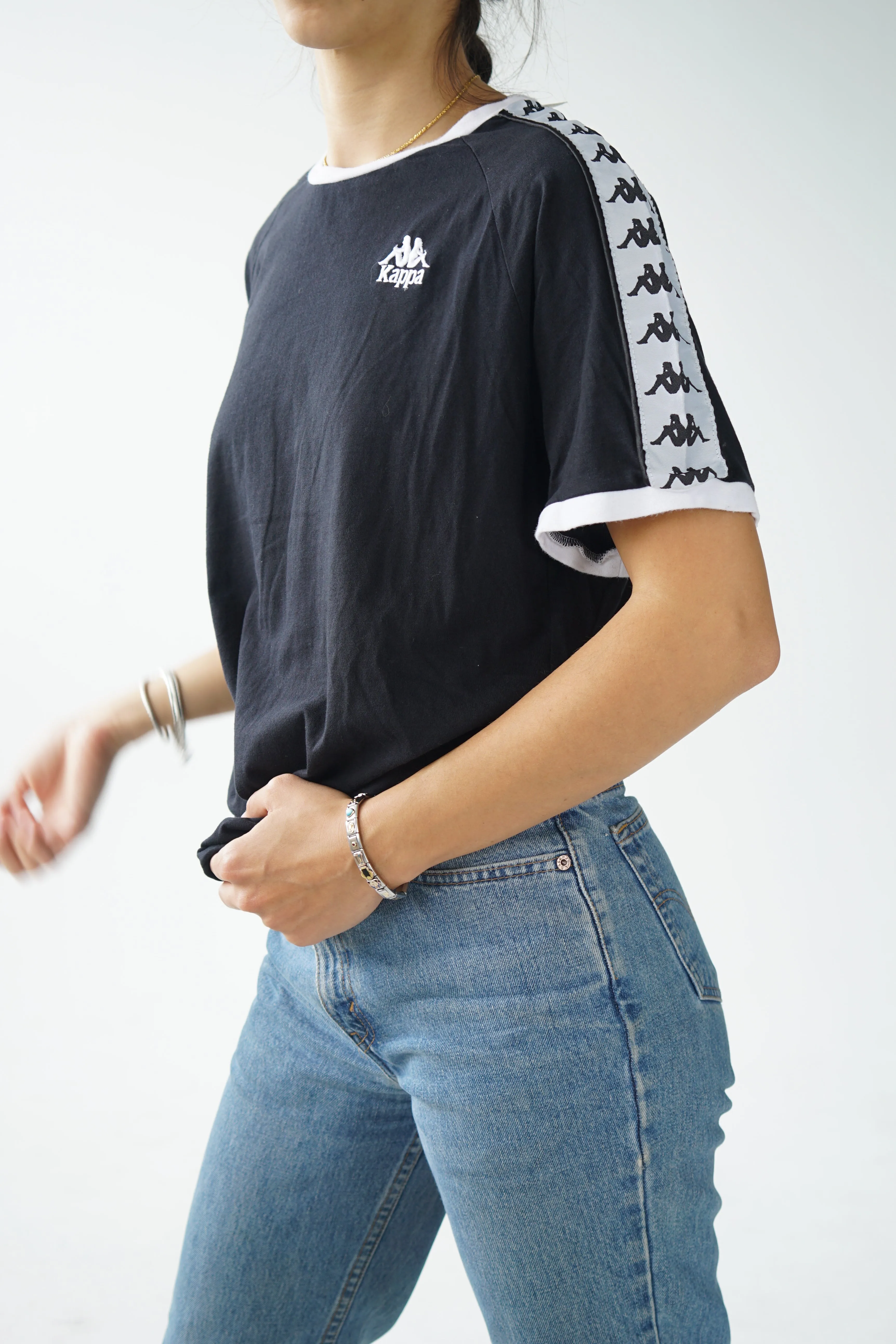 T-shirt Kappa noir boxy fit